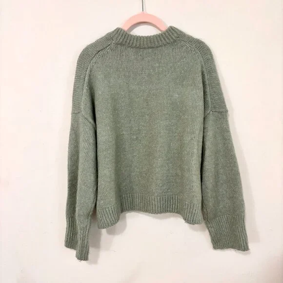 Abercrombie & Fitch Wedge Crew Sweater, Green, Size Small - Picture 5 of 8